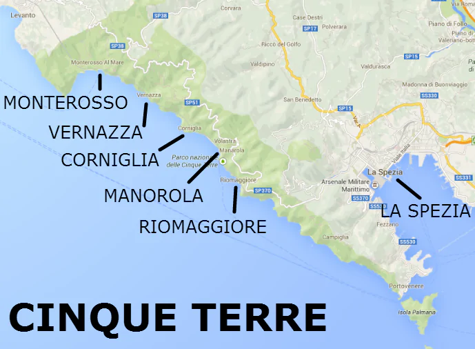 Cinque Terre Italy Map