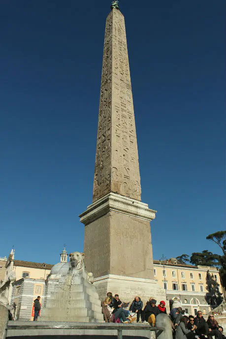 The obelisk in Piazza del Popolo