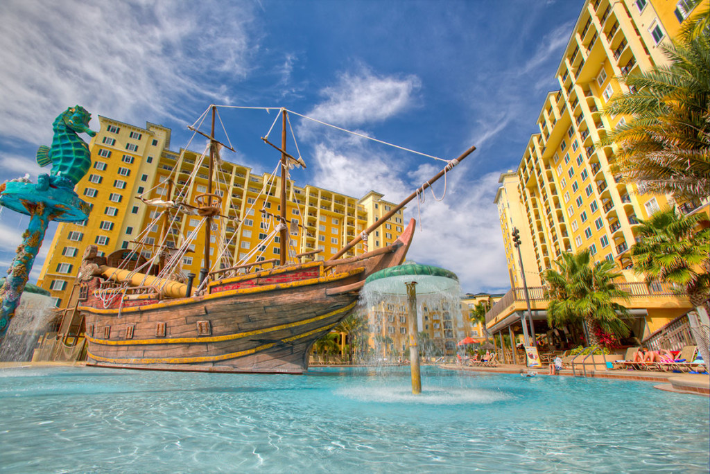 The pirate ship pool at the Lake Buena Vista Village Resort & Spa - Where to Stay Near the Orlando Theme Parks - The Trusted Traveller