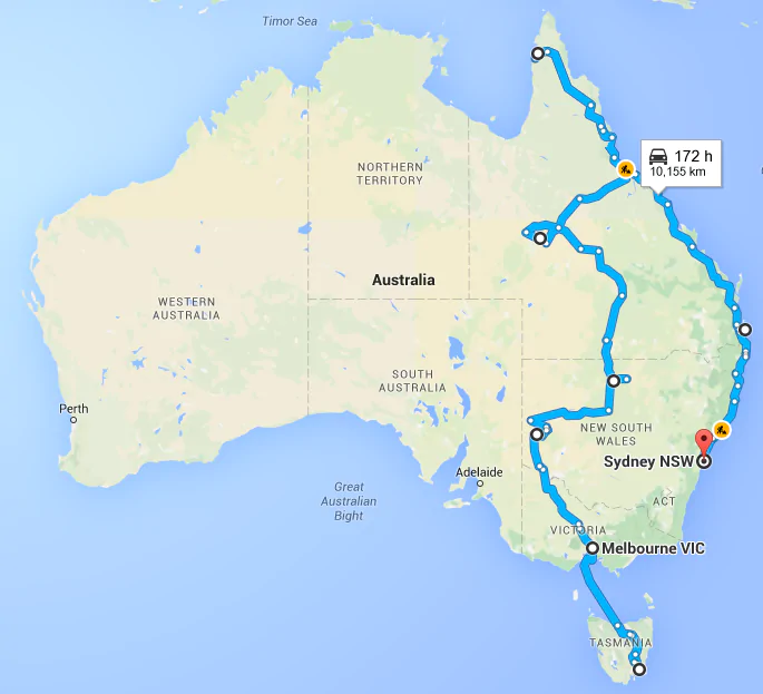 trip from australia to queensland