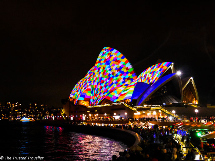 Light installations on the Sydney Opera House for Vivid Festival - 35 Free Things to Do in Sydney - The Trusted Traveller