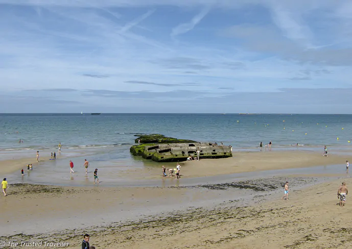 Remnants of the 'Mulberry' harbour at Arromanches - The Best of France: A Two Week Itinerary - The Trusted Traveller