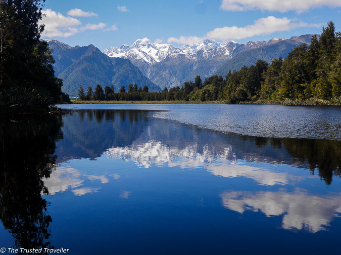 Lake Matheson with the Mt Cook reflection - The 10 Most Stunning Lakes on New Zealand's South Island - The Trusted Traveller