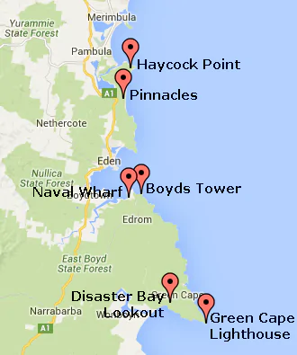 A map of what to see in Ben Boyd National Park - How to Spend a Day in Ben Boyd National Park - The Trusted Traveller