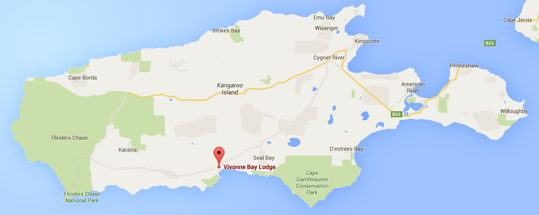 Location map of Vivonne Bay Lodge - Vivonne Bay Lodge: Kangaroo Islands Best Flashpacker Accommodation - The Trusted Traveller