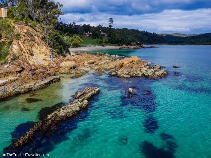 Aqua water off the Naval Wharf - How to Spend a Day in Ben Boyd National Park - The Trusted Traveller