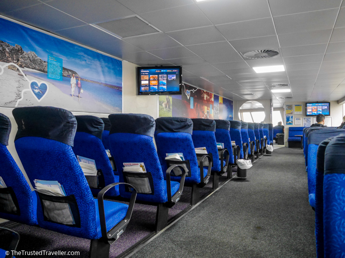 Comfortable inside seating on the SeaLink Kangaroo Island Ferry - How to Get to Kangaroo Island (plus the best ways to get around) - The Trusted Traveller