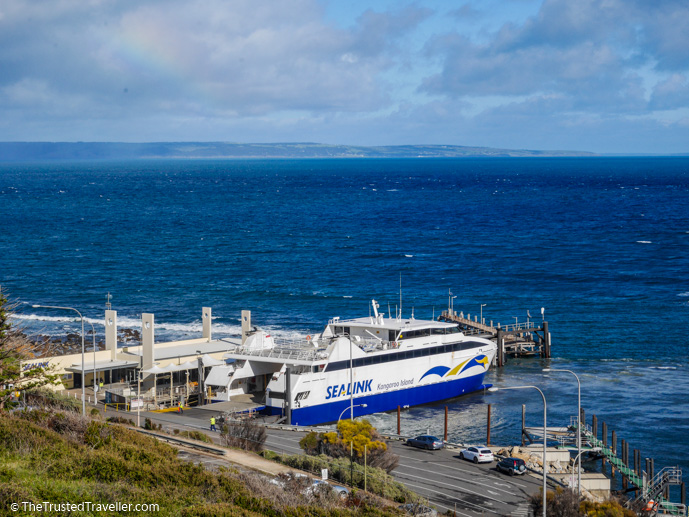 The SeaLink Kangaroo Island Ferry docked at Cape Jervis - How to Get to Kangaroo Island (plus the best ways to get around) - The Trusted Traveller