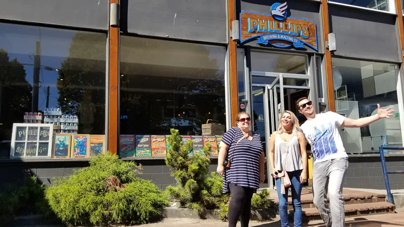 Our Little tour group outside Phillips Brewing - How to Visit the Best Craft Breweries in Victoria BC - The Trusted Traveller