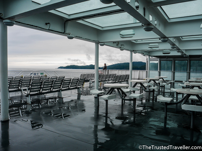 Seating on the deck of the BC Ferries Inside Passage Day Cruise - How to Cruise the Inside Passage for Cheap - The Trusted Traveller