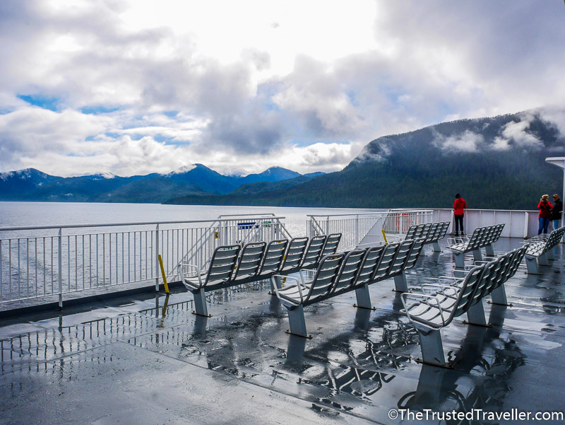 Seating on the deck of the BC Ferries Inside Passage Day Cruise - How to Cruise the Inside Passage for Cheap - The Trusted Traveller