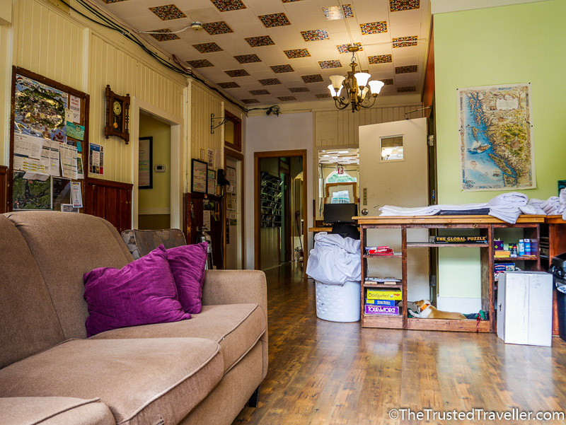 The homey living room - Hostel Review: HI Prince Rupert Pioneer Guesthouse - The Trusted Traveller