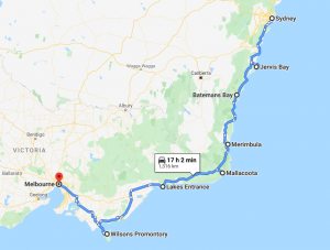 Sydney To Melbourne Map 300x227 